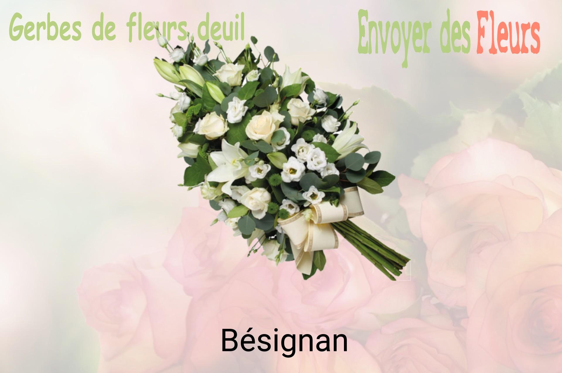 Gerbe de fleurs de deuil livrée à Bésignan